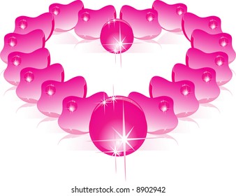 Rose petal heart