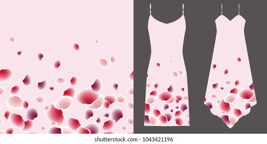 Rose petal seamless pattern. Underwear concept. Horizontally seamless. Vector illustration. Eps 10