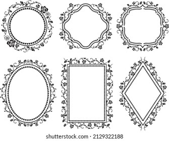 Rose petals antique classic frame
