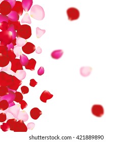 Rose petals background. For presentations, invitation ad print. Wedding valentine love concept.