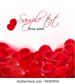 Rose petals border. Vector illustration.