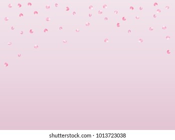 Rose Petals Elegant Vector Confetti. Spring Fresh Cherry Blossom Background. Trendy Funky Falling Down Rose Petals Confetti. Sakura Blossom VIP Rich Wedding Decoration Valentines Floral Showering.