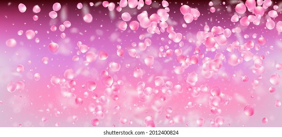 Rose Petals Falling Confetti. Blooming Cosmetics Ad Noble Floral Background. Elegant Premium Watercolor Texture. Windy Leaves Confetti Frame. Flying Japanese Rose Sakura Cherry Petals Banner.