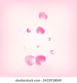Rose Petals Flying Confetti. Blooming Cosmetics Ad Female Flower Background. Elegant Premium Watercolor Pattern. Windy Leaves Confetti Frame. Flying Japanese Rose Sakura Cherry Petals Design.