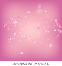 Rose Petals Flying Confetti. Falling Japanese Sakura Cherry Rose Petals Poster. Female Rich VIP Watercolor Pattern. Windy Leaves Confetti Border. Blooming Cosmetics Ad Elegant Floral Background.