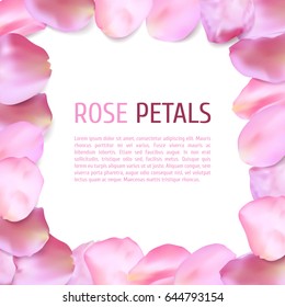 Rose petals frame