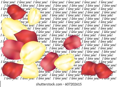 A lot of rose petals isolated on white