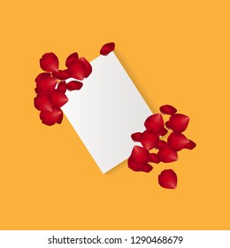 Rose Petals with paper Vector