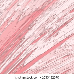 rose pink 3D stripes pattern with diagonal curved embossed strokes in different color shades, vector illustration