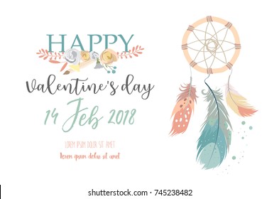 Rose pink collection for banners,Placards with leaf,flower and feather