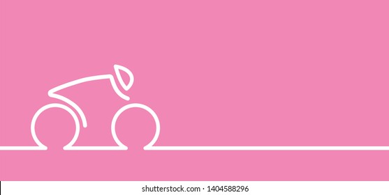 Rose, pink flag banner Bicycle race tour Sport icon Cyclist t shirt Cycling symbol Funny vector bike Polka dot jersey Sports for Italia or France Finish symbol Comic clipart cartoon Line pattern logo