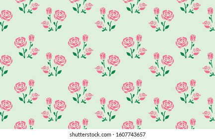 Rose pink flower background for Romantic valentine, with elegant leaf and flower concept.