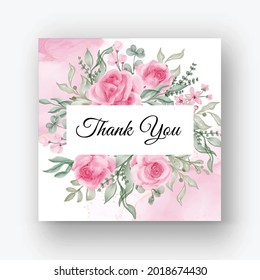 rose pink flower frame background for wedding invitation