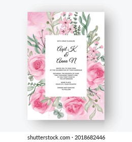 fondo del marco floral rosa para invitación a la boda