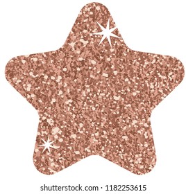 Rose pink gold glitter star