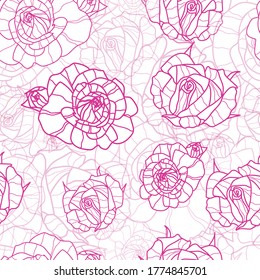 diseño de patrones sin fisuras de degradado de contorno rosa rosado