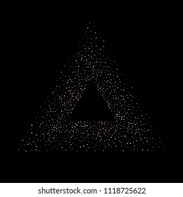 Rose, pink stars, sprocket, shiny confetti. Scattered little sparkling, silver, glitter balls, circles. Random stellar falling on black background. New Year Christmas background. Vector illustration.