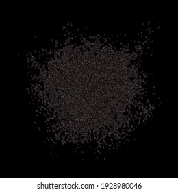 Rose, pink stars. Sprocket, shiny confetti. Scattered little sparkling glitter balls circles. Random stellar falling on black background. New Year Christmas background. Vector illustration.