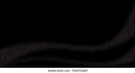 Rose, pink stars. Sprocket, shiny confetti. Scattered little sparkling glitter balls circles. Random stellar falling on black background. New Year Christmas background. Vector illustration.
