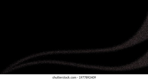 Rose, pink stars. Sprocket, shiny confetti. Scattered little sparkling glitter balls circles. Random stellar falling on black background. New Year Christmas background. Vector illustration.