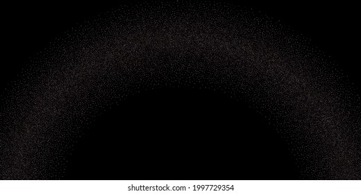 Rose, pink stars. Sprocket, shiny confetti. Scattered little sparkling glitter balls circles. Random stellar falling on black background. New Year Christmas background. Vector illustration.