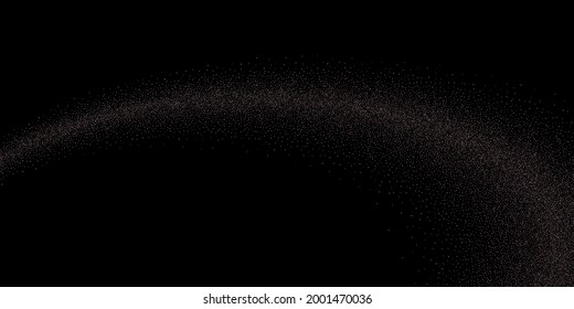 Rose, pink stars. Sprocket, shiny confetti. Scattered little sparkling glitter balls circles. Random stellar falling on black background. New Year Christmas background. Vector illustration.