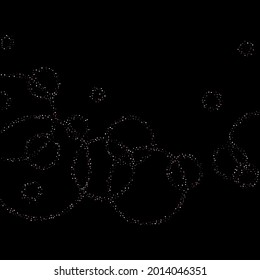 Rose, pink stars. Sprocket, shiny confetti. Scattered little sparkling glitter balls circles. Random stellar falling on black background. New Year Christmas background. Vector illustration.