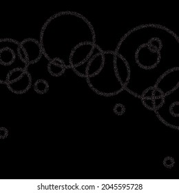 Rose, pink stars. Sprocket, shiny confetti. Scattered little sparkling glitter balls circles. Random stellar falling on black background. New Year Christmas background. Vector illustration.