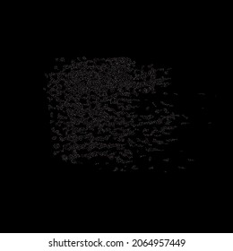 Rose, pink stars. Sprocket, shiny confetti. Scattered little sparkling glitter balls circles. Random stellar falling on black background. New Year Christmas background. Vector illustration.