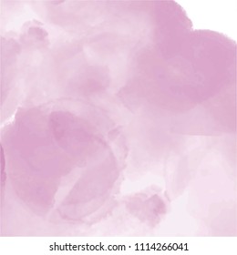 rose pink watercolor blurred cloudscape background pattern with circle shapes, vector illustration