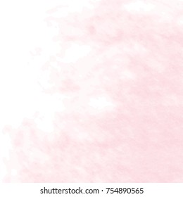 rose pink watercolor cloud pattern on white background, vector illustration