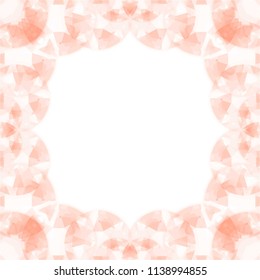 rose pink watercolor zig zag flash frame border pattern, vector illustration