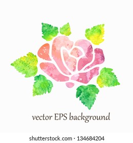 Rose. Postcard with floral element.