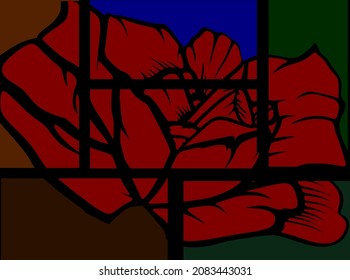 afiche de rosas con estilo independiente, como las baldosas del suelo