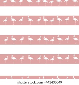 Rose quartz, flamingo. Seamless pattern vector.