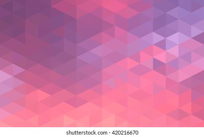 Rose Quartz and Serenity colored in triangle polygon pattern background (vector)