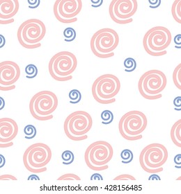 Rose quartz and serenity curl seamless pattern. Vector.