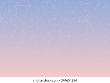 Rose quartz serenity piece of glass low poly colorful gradient. Vector art.