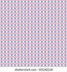 Rose quartz and serenity violet vector geometric seamless pattern. Classic simple rhombus style.