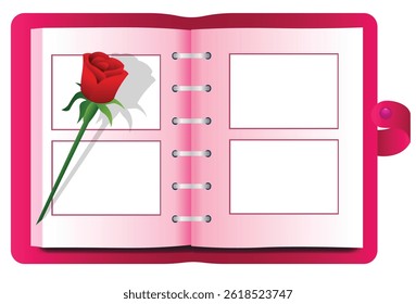 Rose and Red photo album waiting for your photos