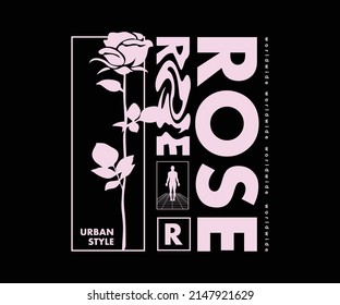 Rose Retro Poster t shirt design, vector graphic, typographic poster or tshirts street wear and Urban style