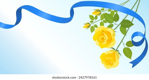 Rose and ribbon image banner frame (2:1)