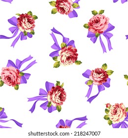 rose and ribbon pattern,