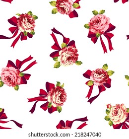 rose and ribbon pattern,