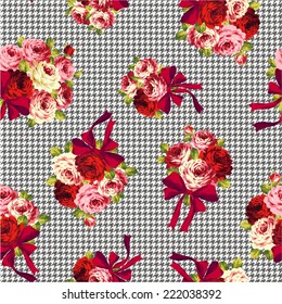 rose and ribbon pattern,