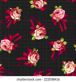 rose and ribbon pattern,