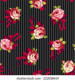 rose and ribbon pattern,