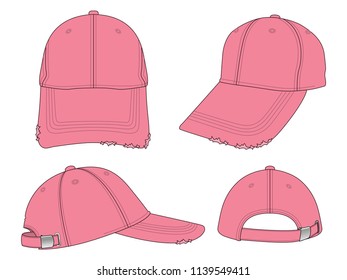 Rose Ripped Baseball Cap Design