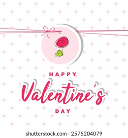 Valentine’s Rose with Romantic Hearts of Love