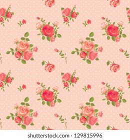 Rose romantic pink seamless pattern